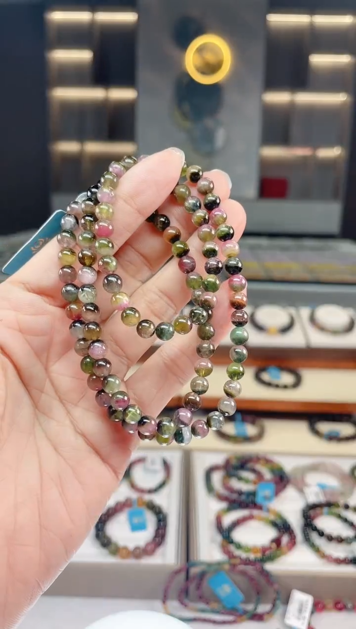 【闪购商品】碧玺三圈手串未镶嵌（多样性发一条）Q