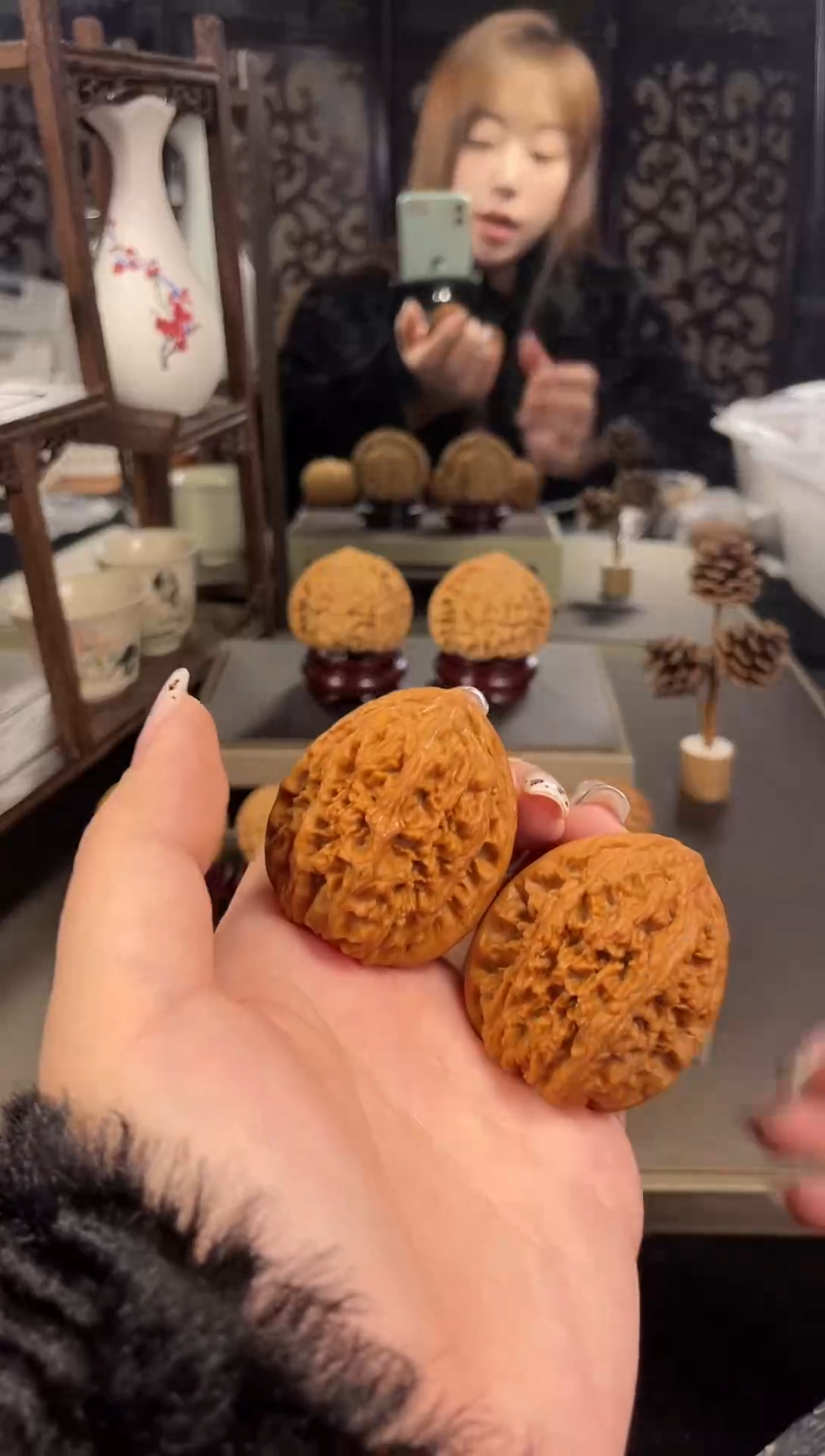 【闪购商品】文玩核桃把件将军膀39尺-4