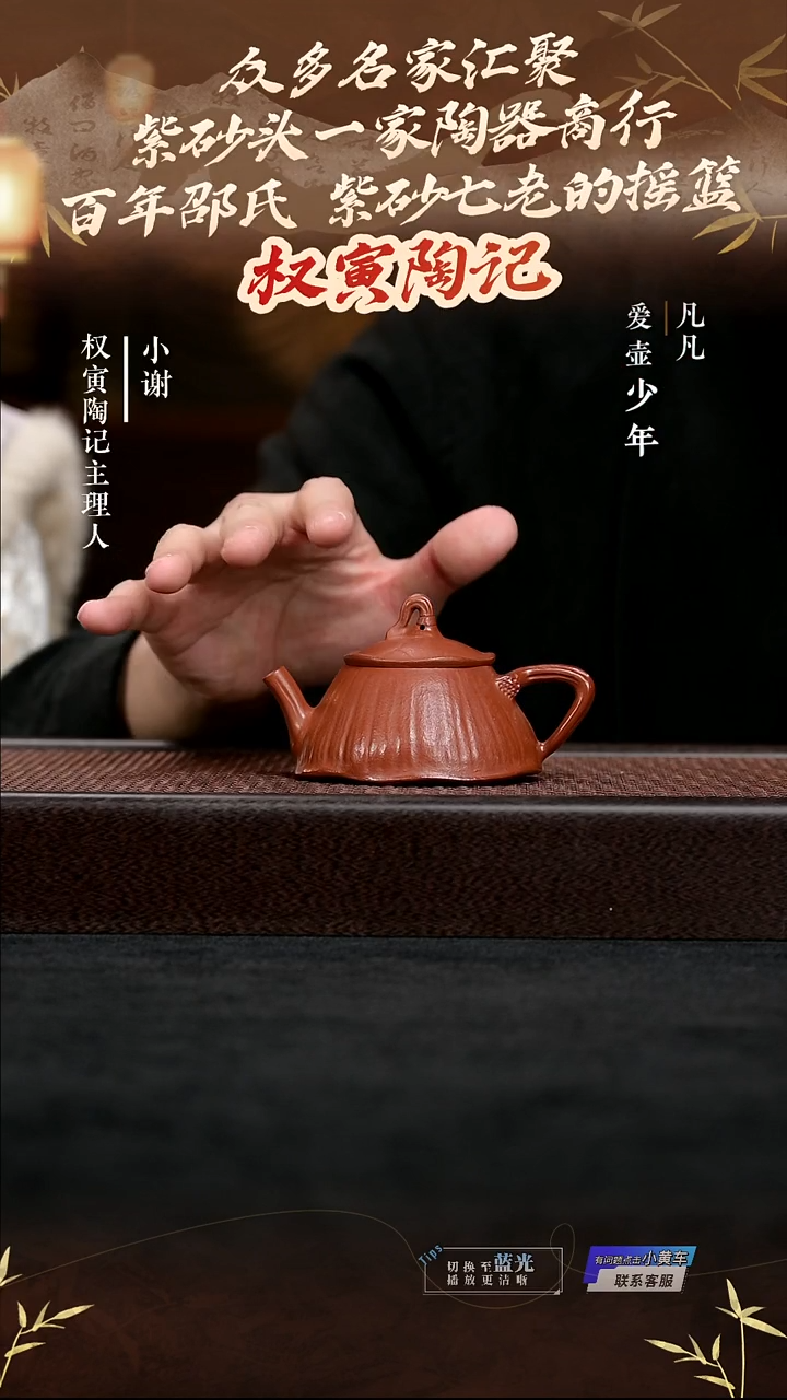 茶壶紫砂YM权寅陶记10菱瓢大红袍120cc