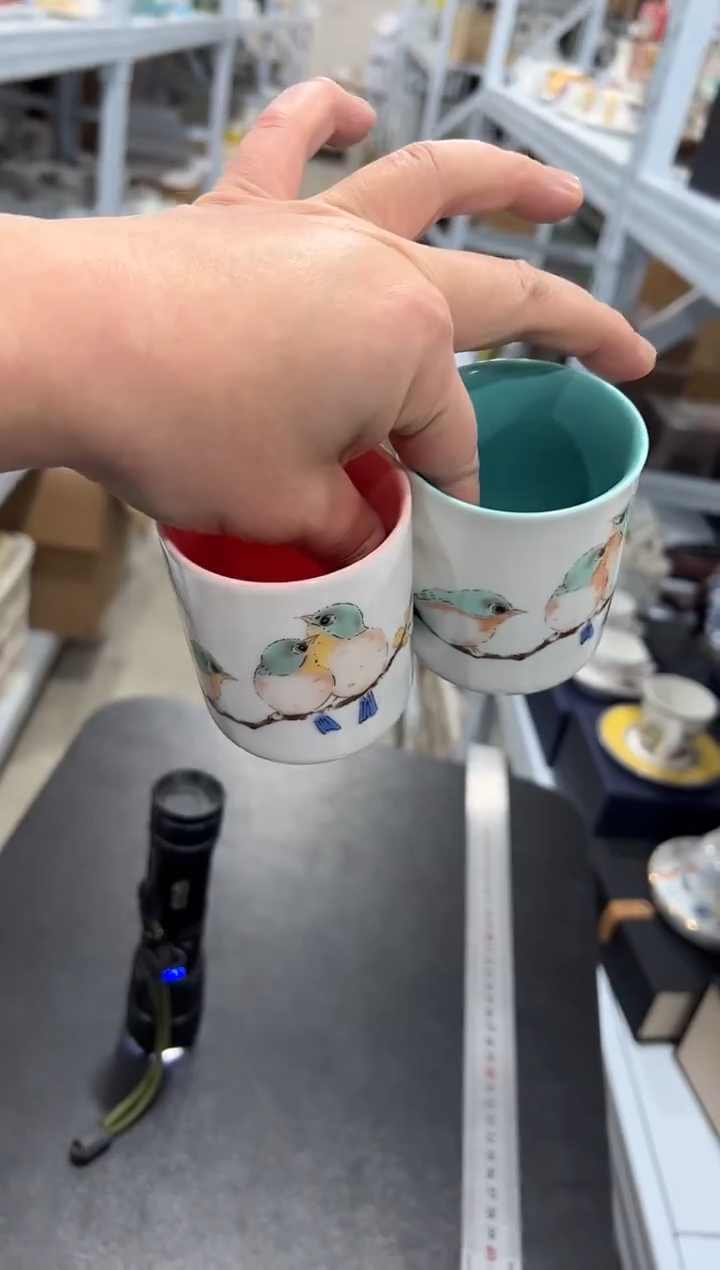 杯子骨瓷（简装）小鸟主人杯一对