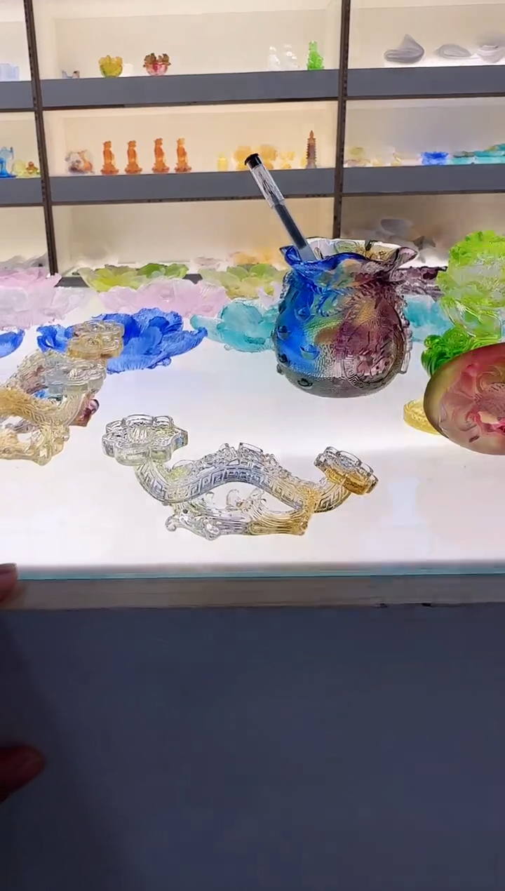 手工艺品琉璃富贵花开如意十厘米