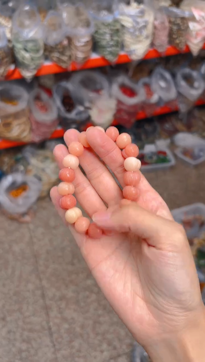 吊坠菩提根/象牙果粉色屁桃单圈