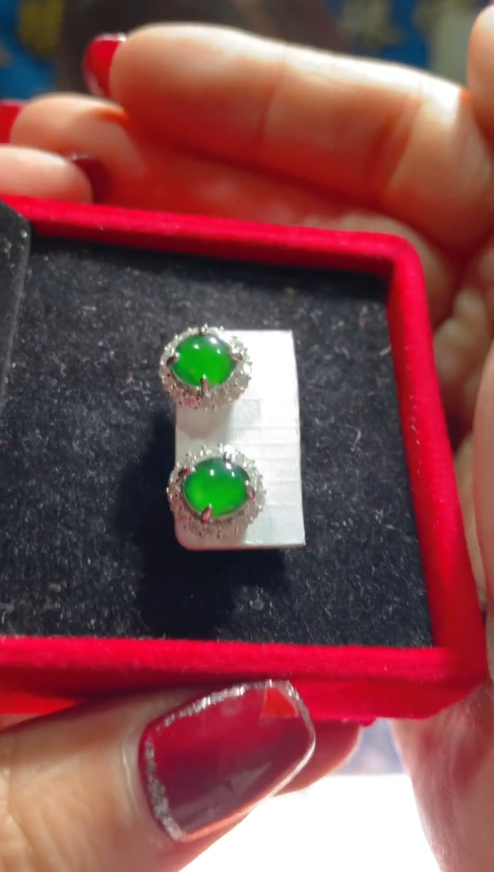 【闪购商品】翡翠耳饰未镶嵌天然A货翡翠 假一赔四