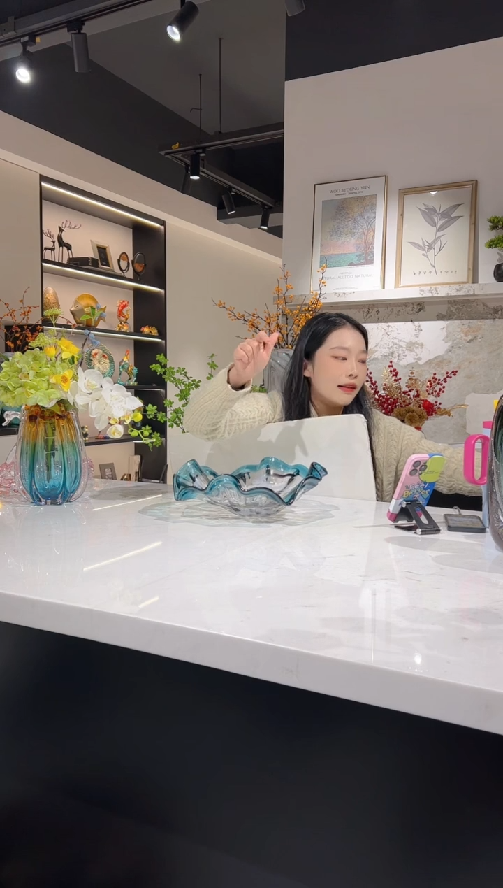 【闪购商品】琉璃蓝色荷叶小果盘