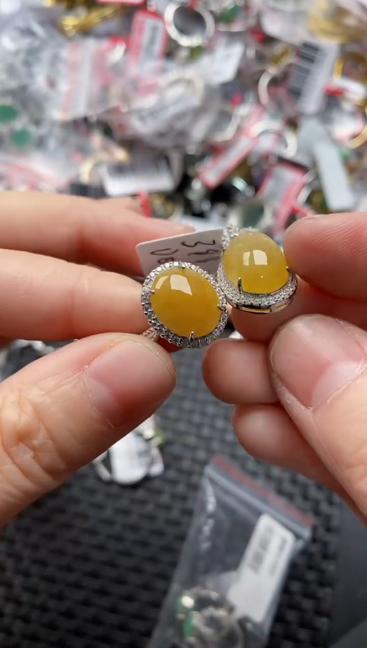 银S925镶嵌戒指翡翠888---