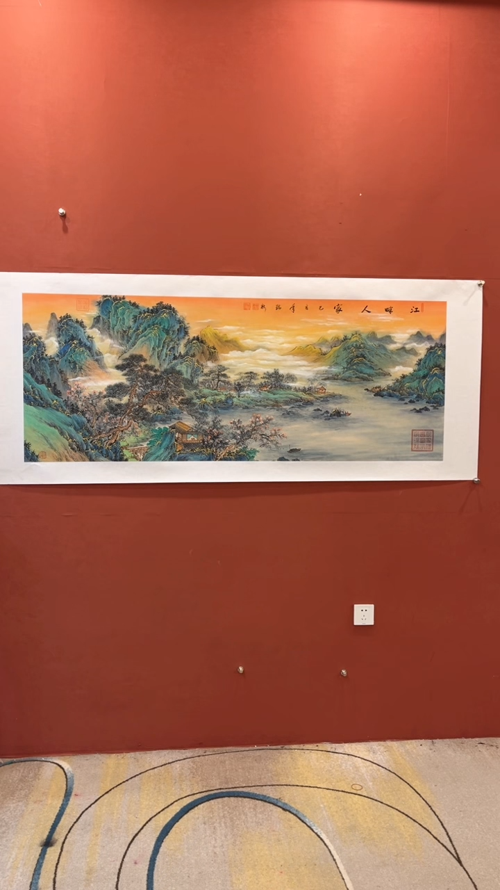 国画谢瑞新作品 江畔人家