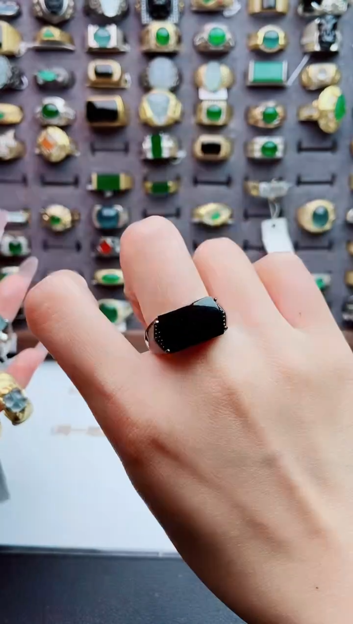 未镶嵌戒指翡翠天然翡翠男戒