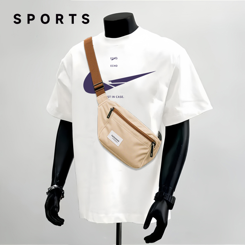 短袖百搭宽松简约字母纯棉夏季休闲运动同款透气美式高街圆领K3