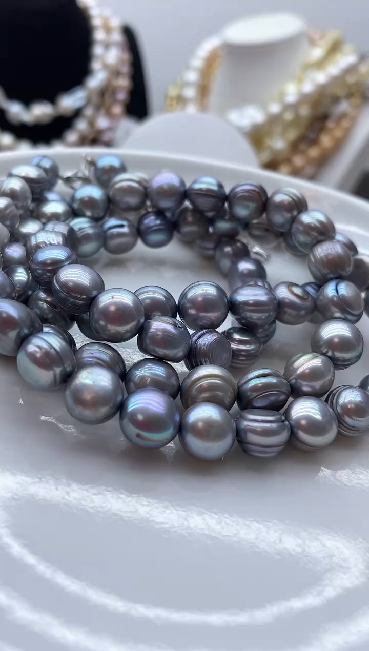 【闪购商品】淡水珍珠颈饰钛钢34