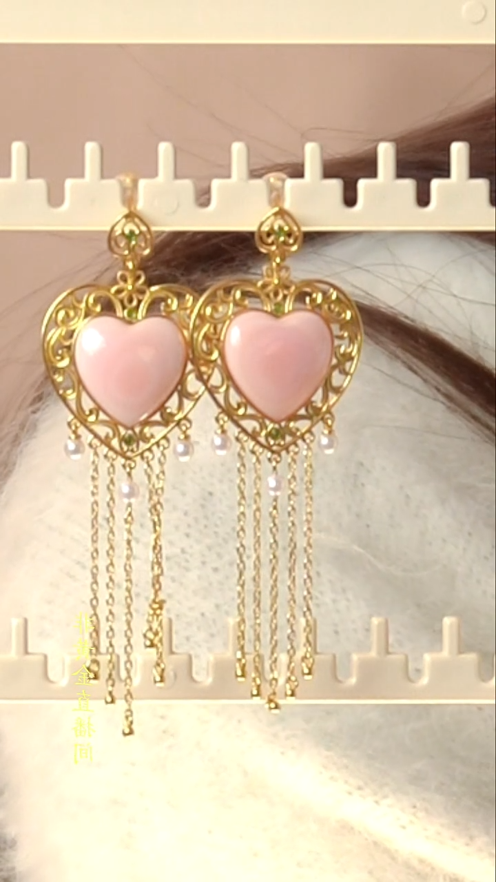 无925银国风甜美流苏耳饰