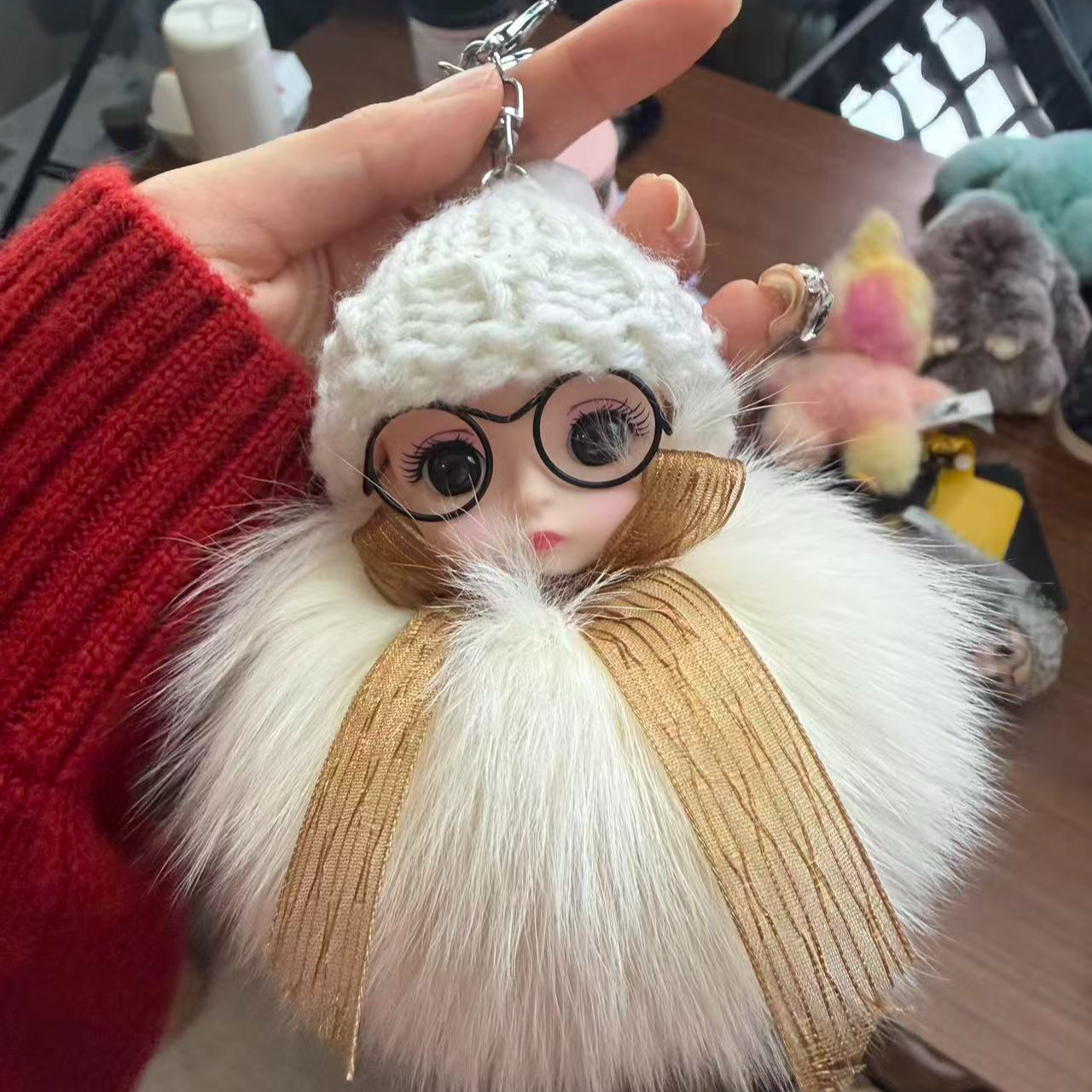 ADER EMELY/可爱风挂件狐狸毛睡娃
