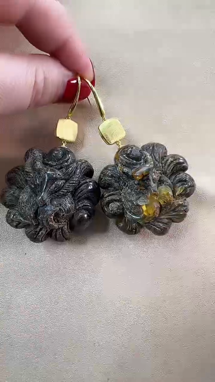 【闪购商品】琥珀耳饰未镶嵌耳环
