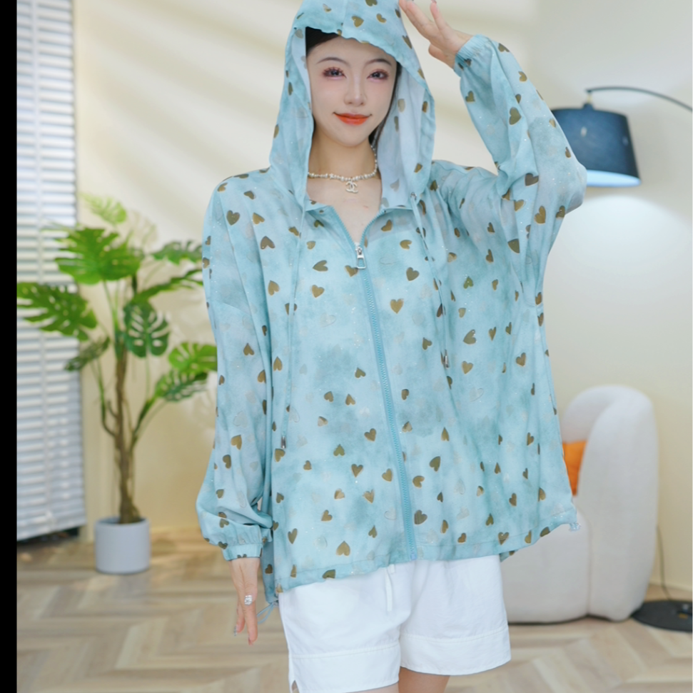 防晒衣薄款透气春夏速干冰丝防晒服防紫外线百搭连帽--恋恋