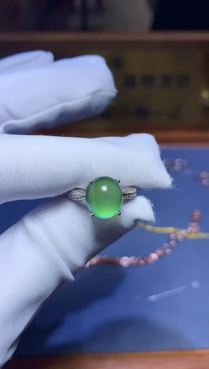 【闪购商品】葡萄石戒指银S925镶嵌........