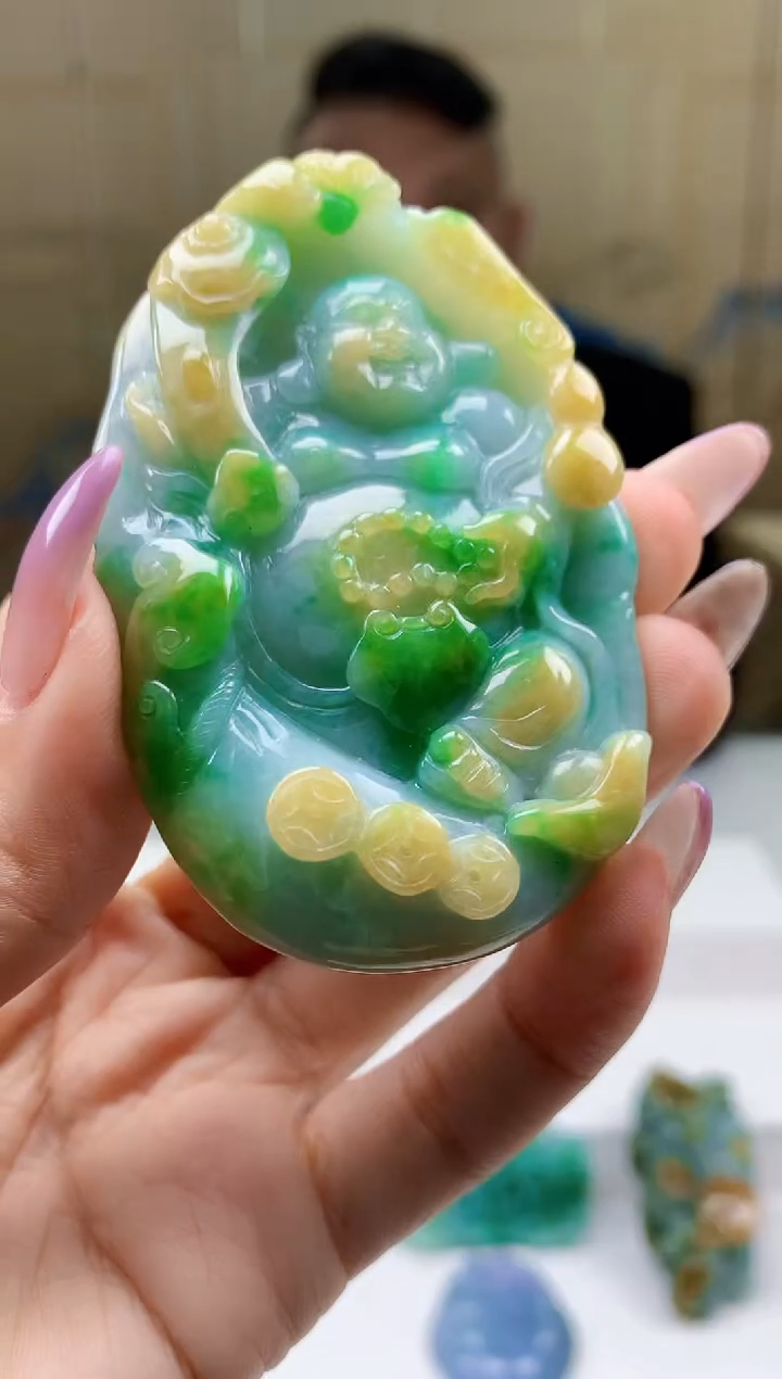 【闪购商品】定制翡翠未镶嵌4969ty-毛货挂件159