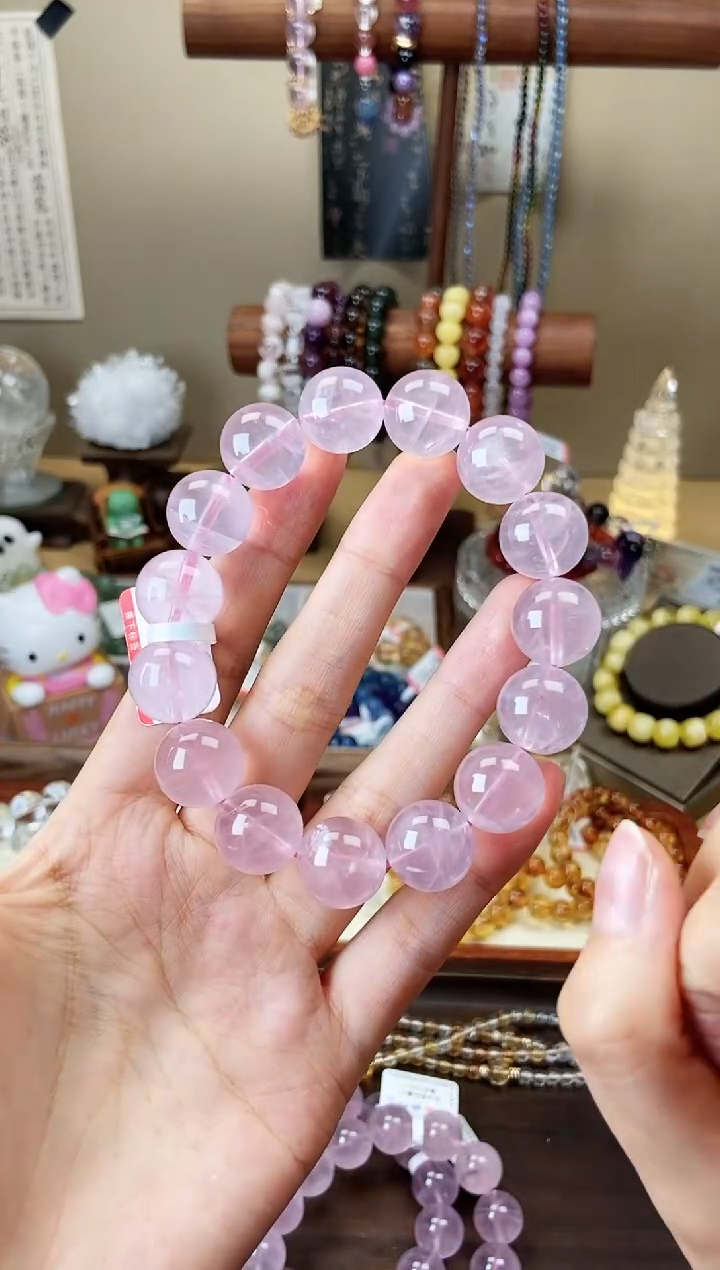 【闪购商品】水晶手串未镶嵌马粉阿塞15mm