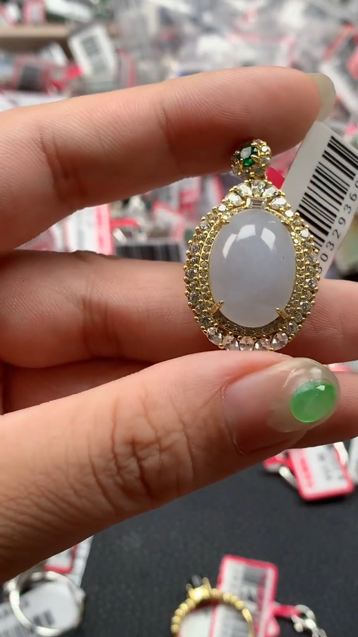银S925镶嵌戒指翡翠天然A货缅甸翡翠