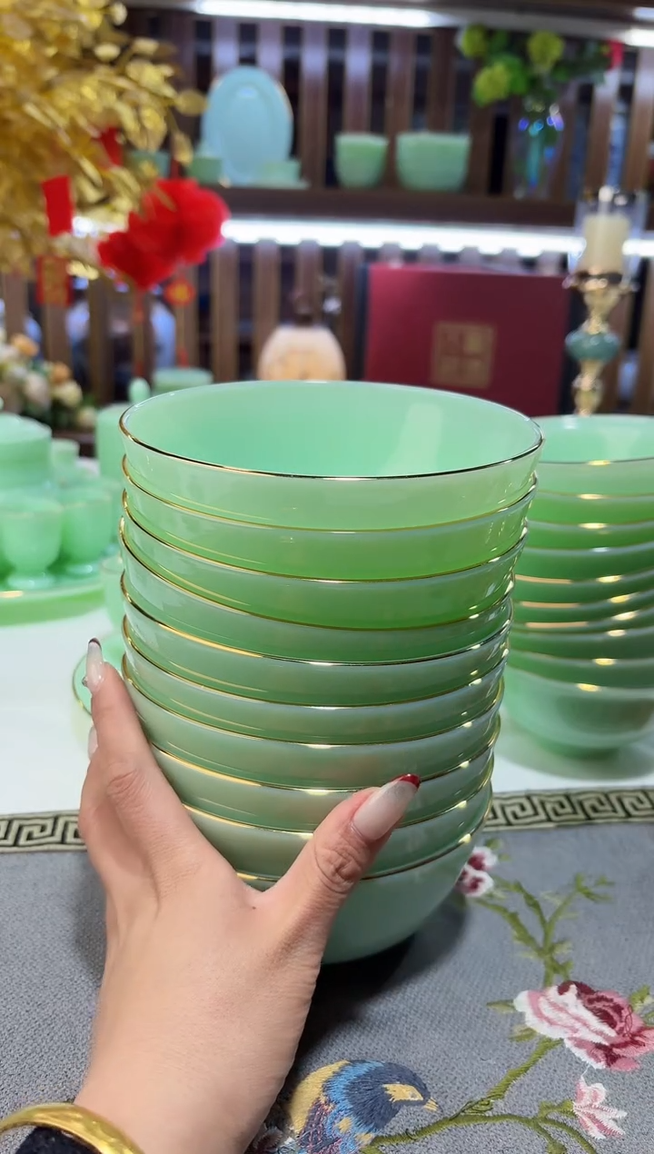 玉瓷5.5英寸饭碗10个