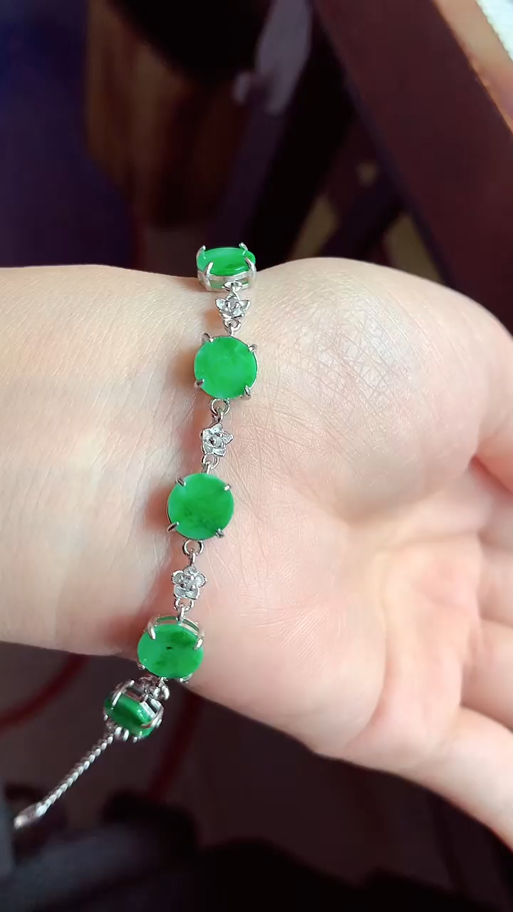 【闪购商品】翡翠手链银S925镶嵌手链