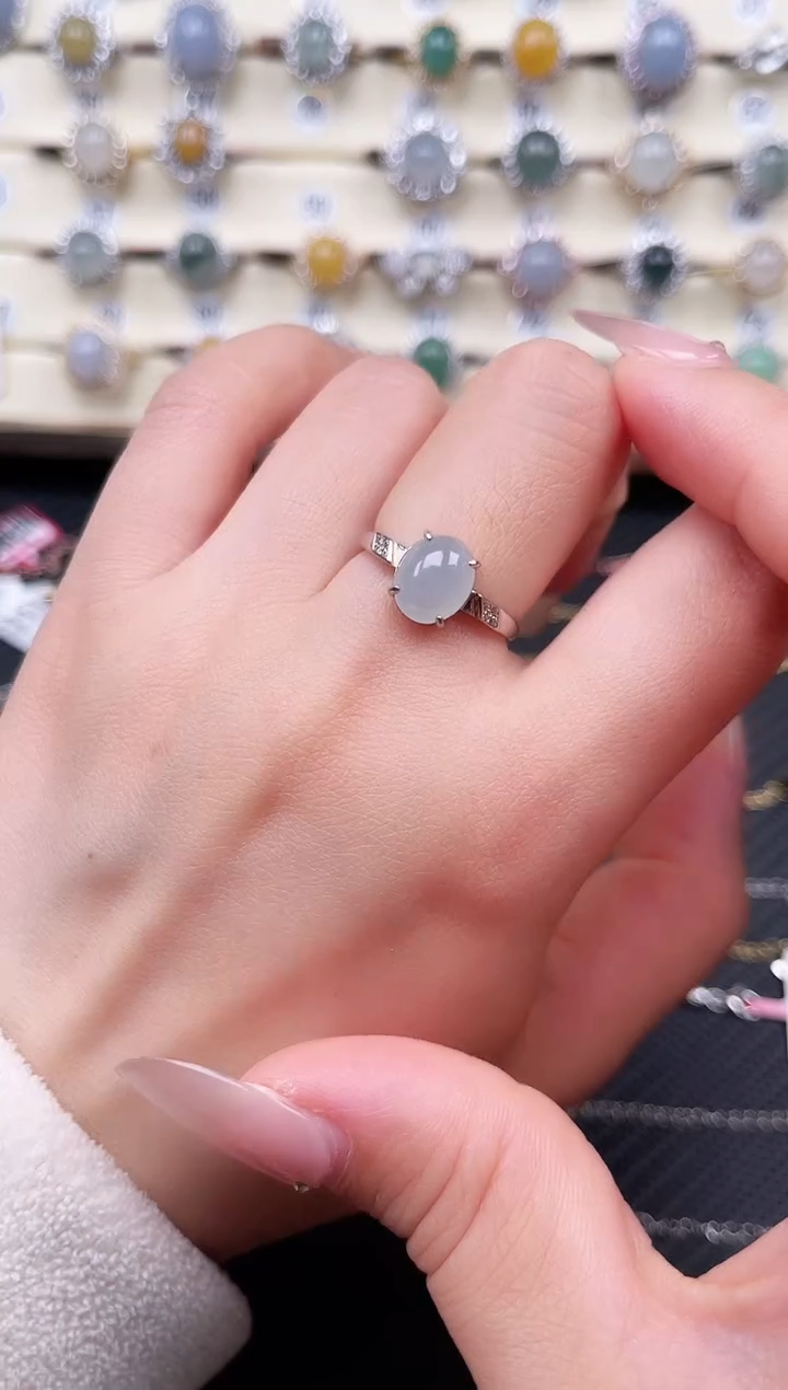 【闪购商品】翡翠戒指银S925镶嵌戒指