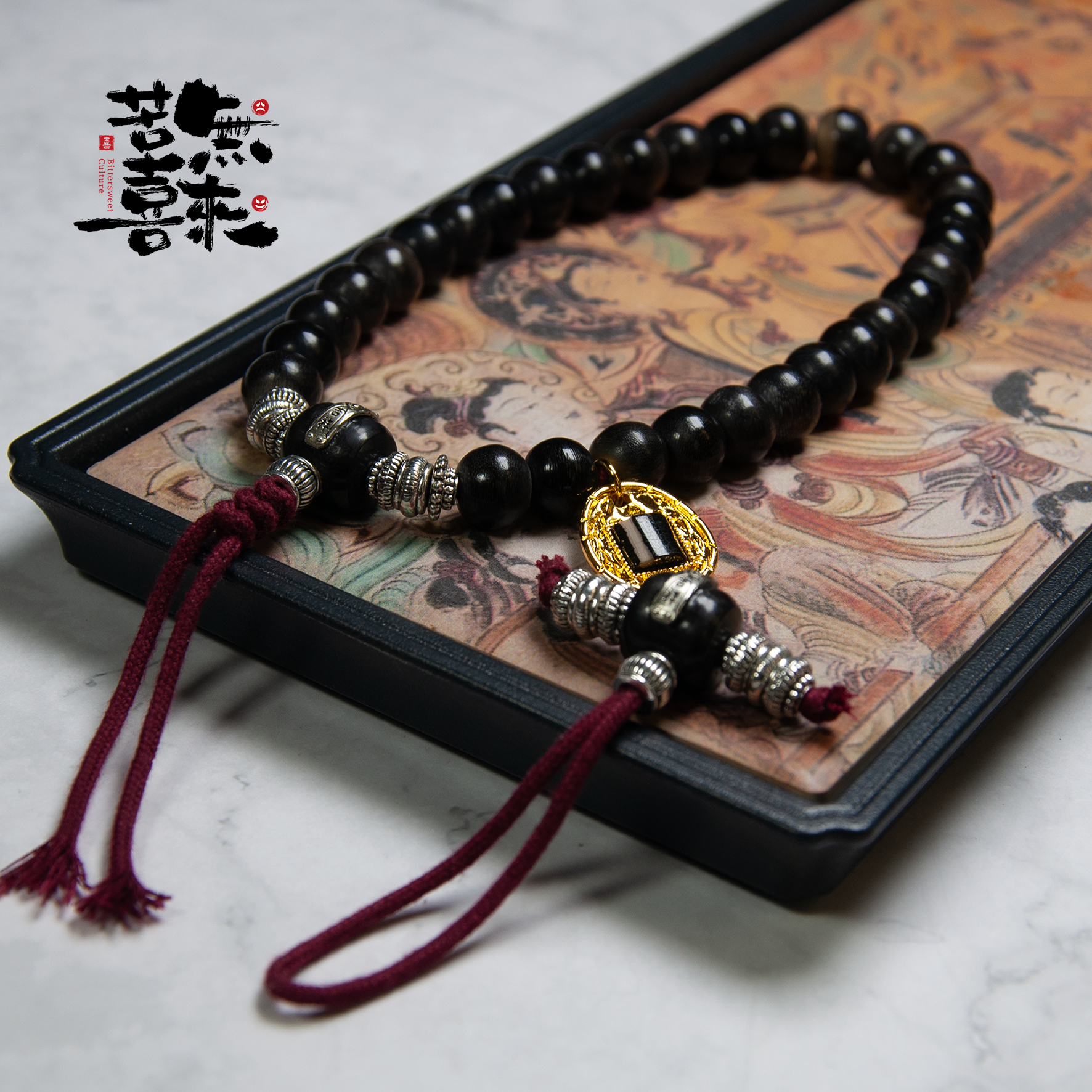 非金属皮质手链 摸金校尉-饰品黑驴蹄子手持-10MM情侣女款手串