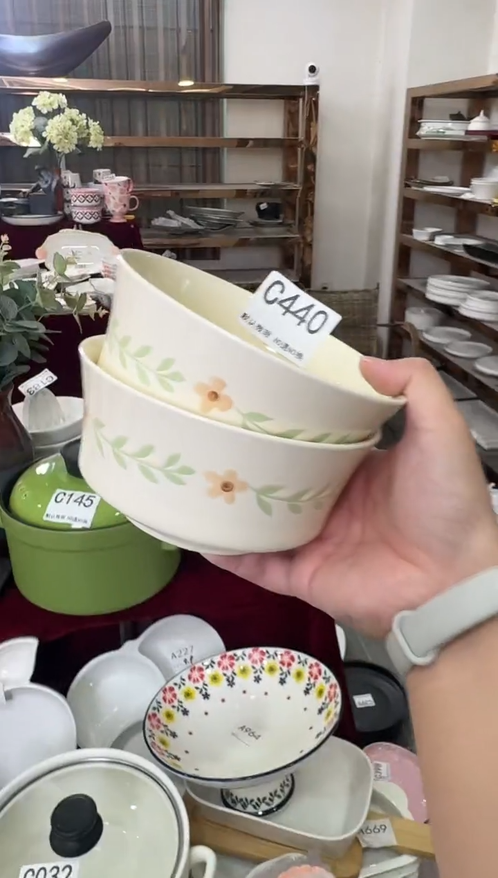摆件陶C440 2个库存陶瓷餐具微瑕