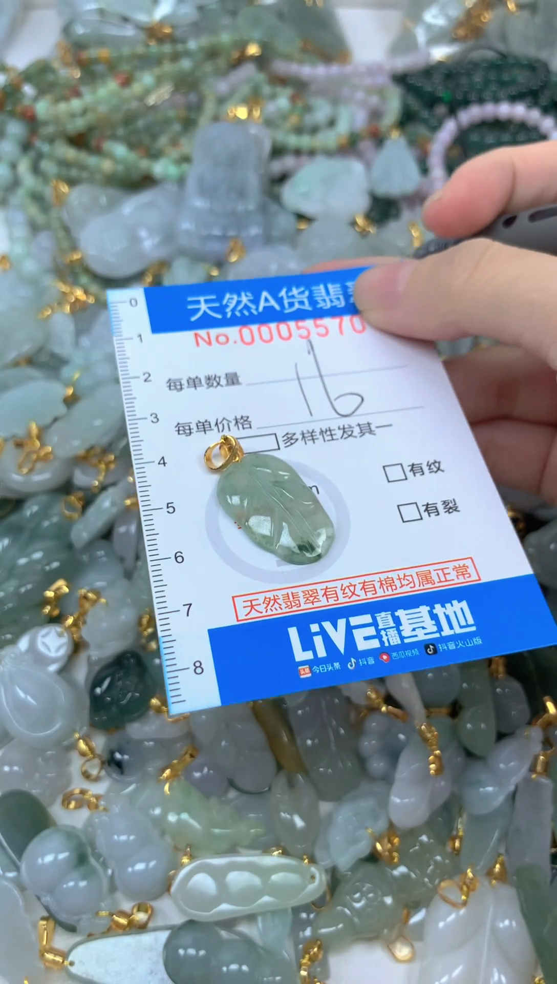 颈饰未镶嵌翡翠净货挂件-5570