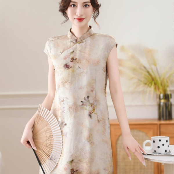 香云纱红云纱新中式国风复古款修身提花气质国风