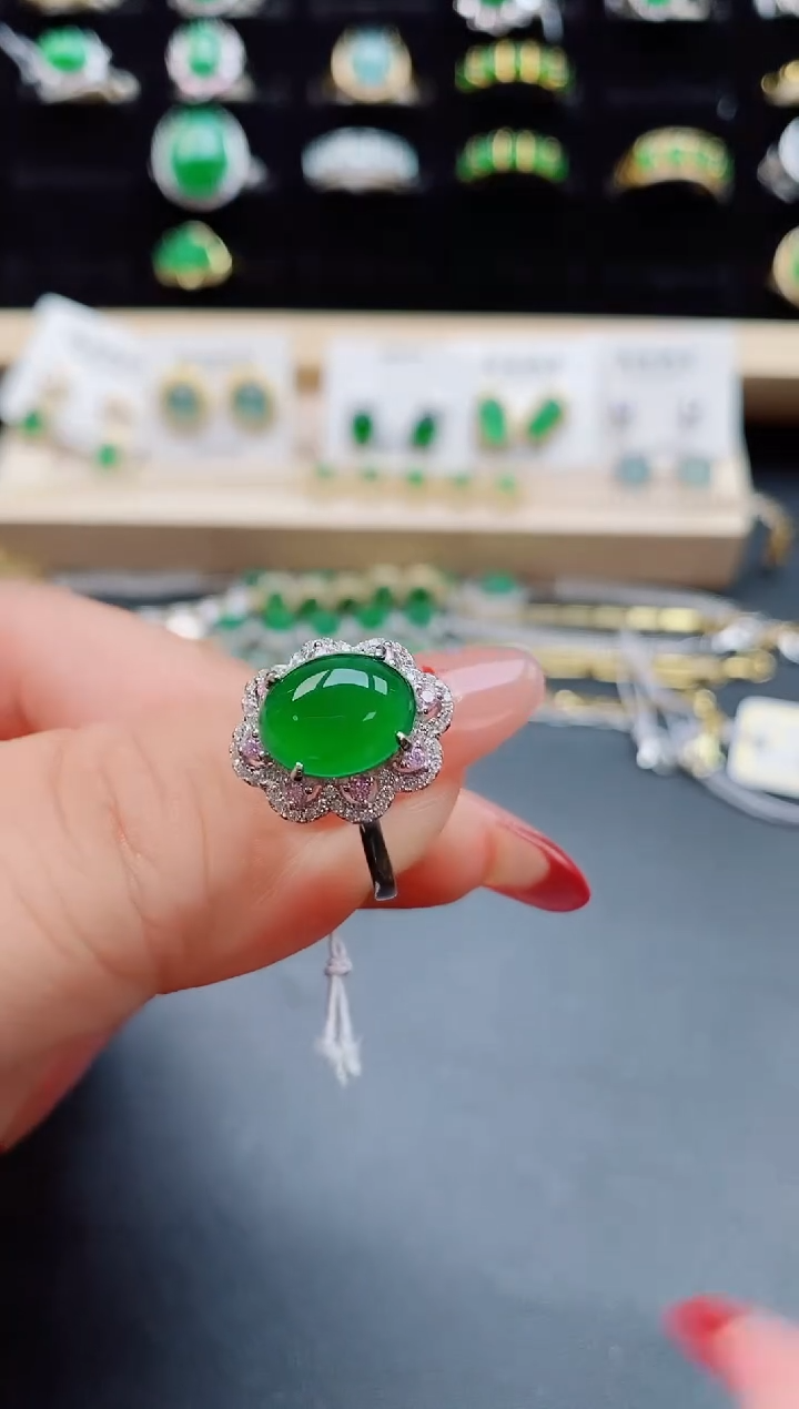 【闪购商品】翡翠戒指银S925镶嵌321312