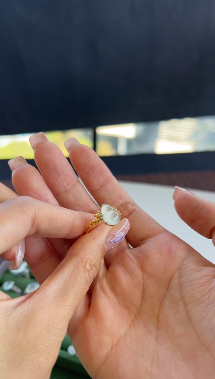 【闪购商品】翡翠戒指18K金镶嵌930买断12.5