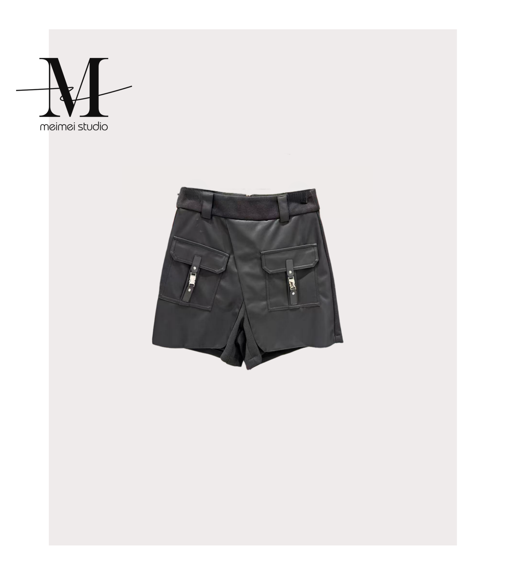 MEIMEI STUDIO秋季时尚休闲个性气质皮短裤445-31070698         