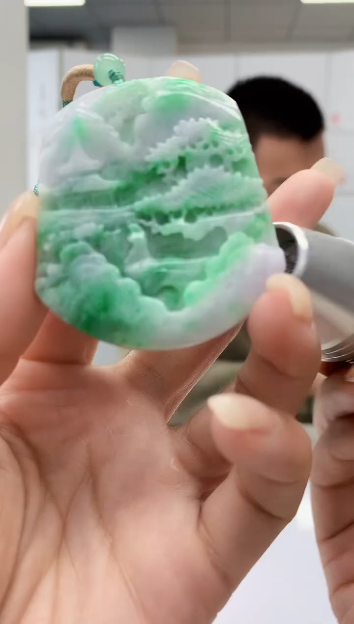 【闪购商品】定制翡翠未镶嵌4812lr-毛货挂件29