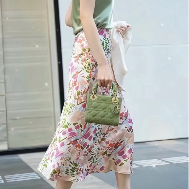 95新 DIOR/迪奥 DIOR/迪奥 牛油果绿漆皮三格戴妃斜挎包bwz10469