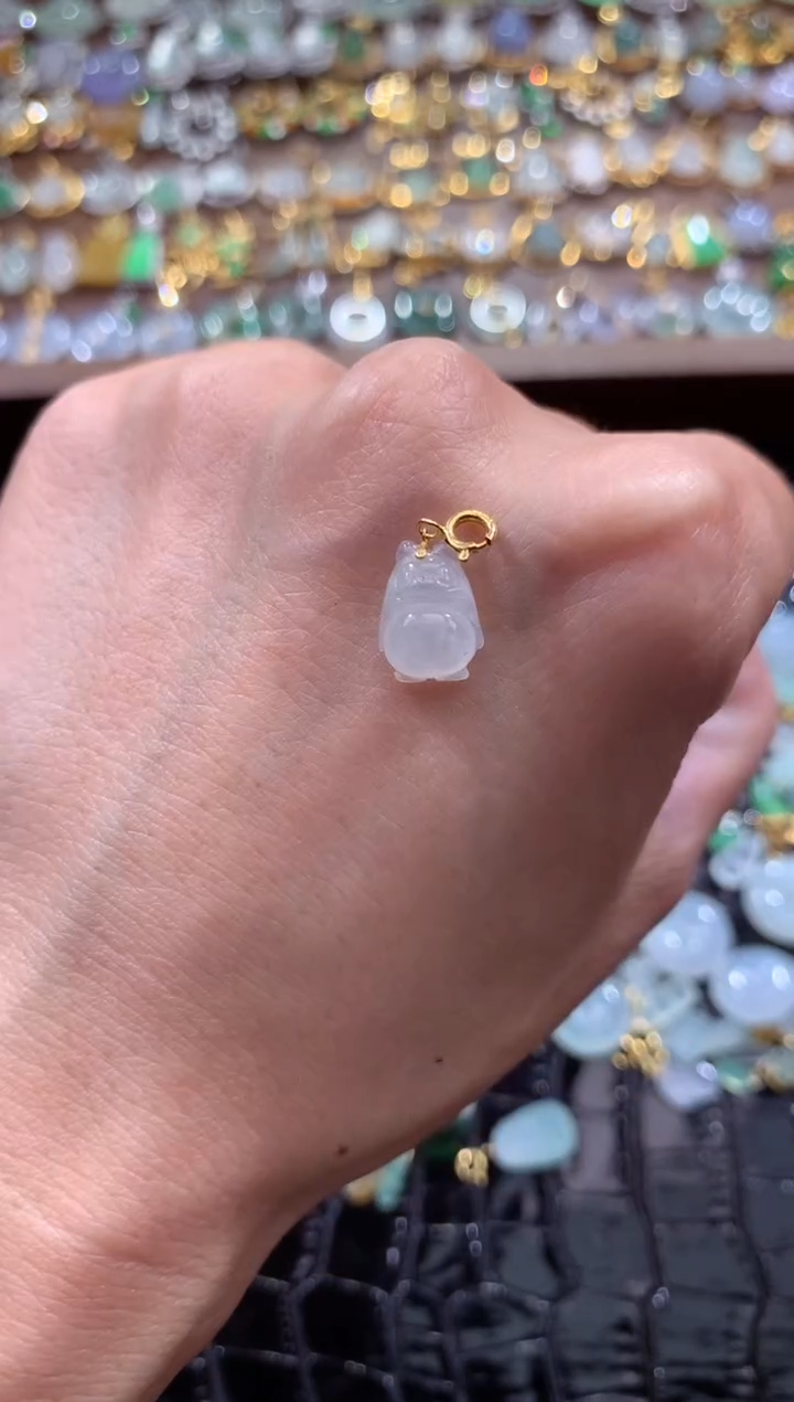 颈饰18K金镶嵌翡翠翡翠