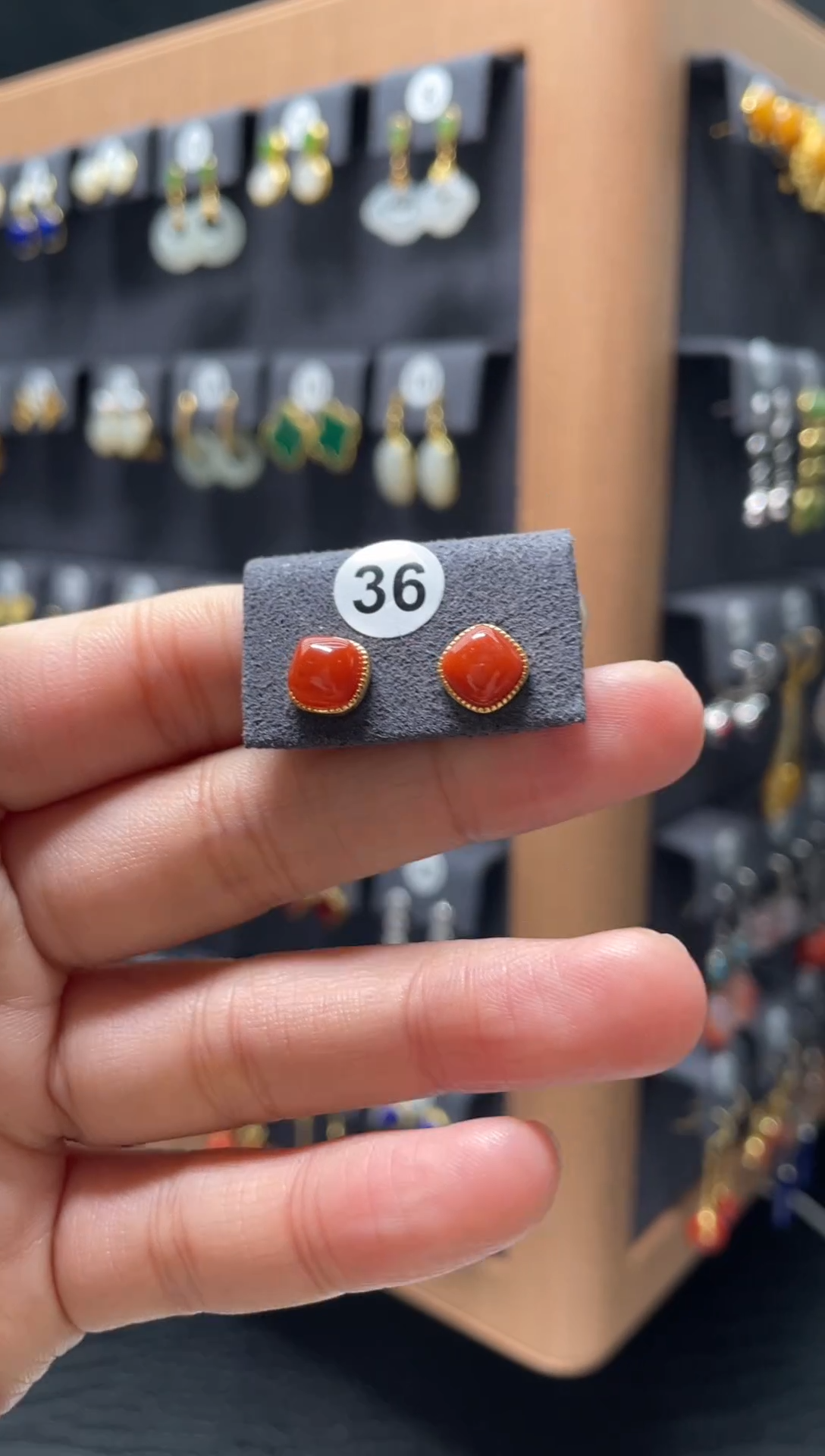 【闪购商品】南红玛瑙耳饰银S925镶嵌0036