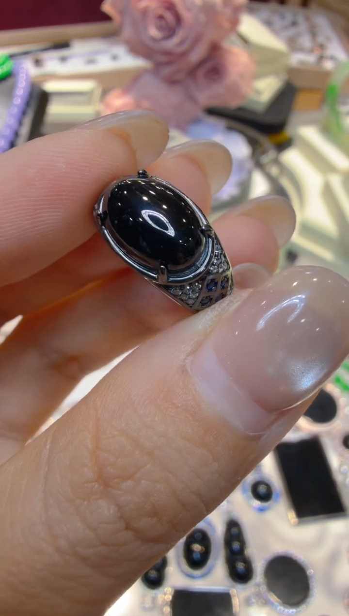 银S925镶嵌戒指翡翠多样性团购发一件