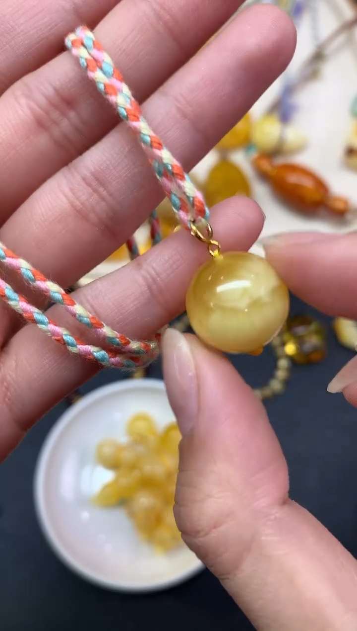 【闪购商品】蜜蜡裸石18K金镶嵌吊坠多样性发其一A382|380