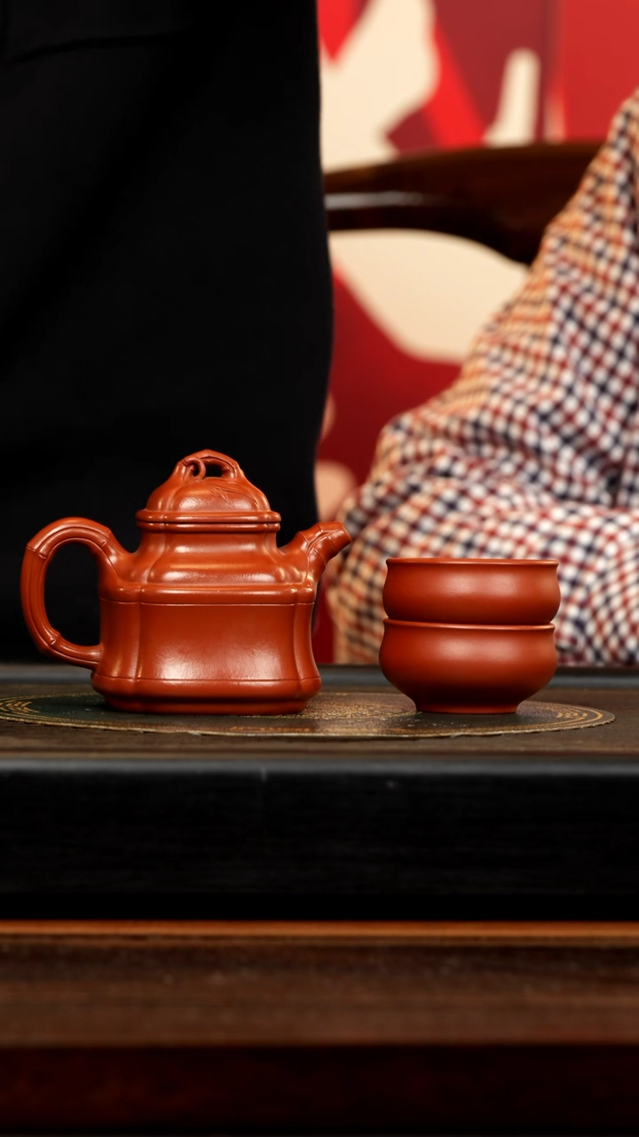 【闪购商品】紫砂茶壶yjb 大红袍 四方竹鼎