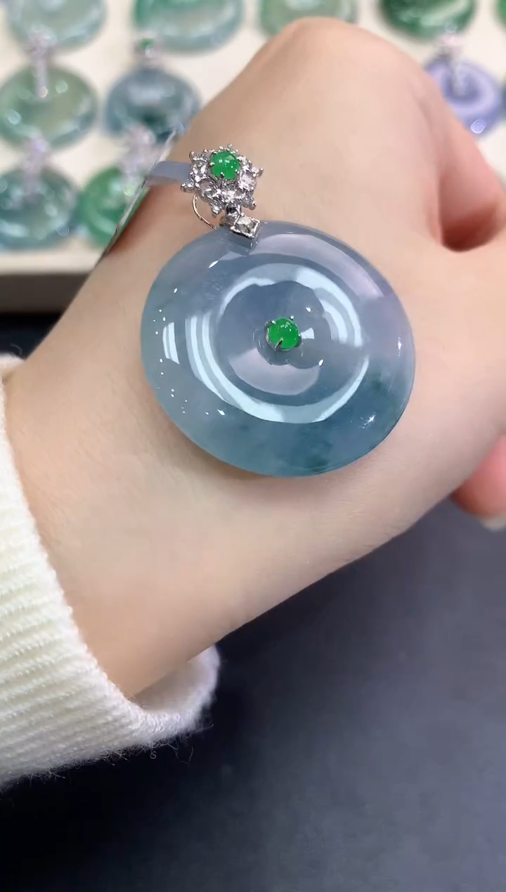 【闪购商品】翡翠颈饰18K金镶嵌B44 多样性一件发货紫货有色差 