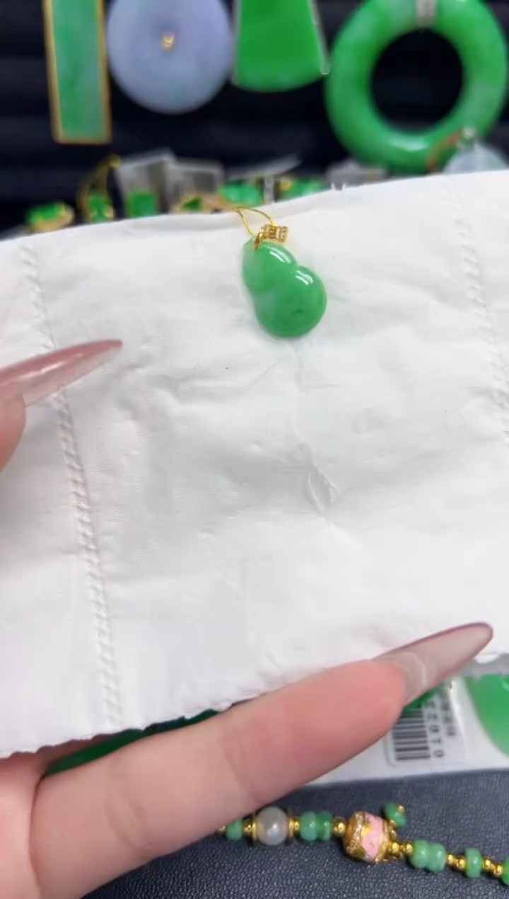 【闪购商品】翡翠颈饰18K金镶嵌Y缅料A货/支持复检/一件