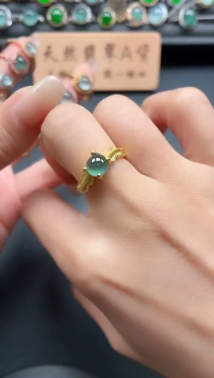 银S925镶嵌戒指翡翠111