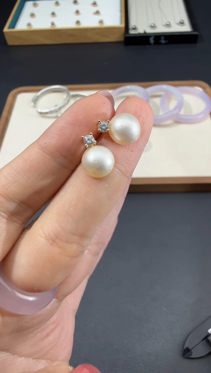 未镶嵌耳饰拼合珍珠（马贝珠）S1227-S8888-117