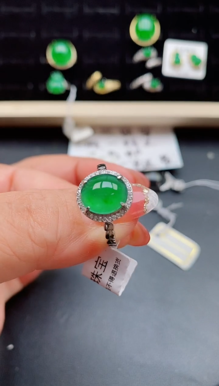 【闪购商品】翡翠戒指银S925镶嵌508050