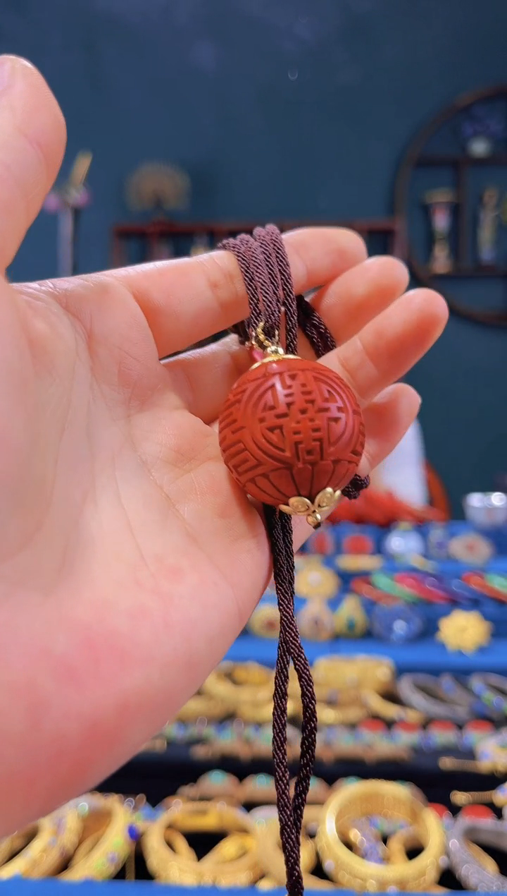 【闪购商品】非遗绝技 雕漆项链 喜