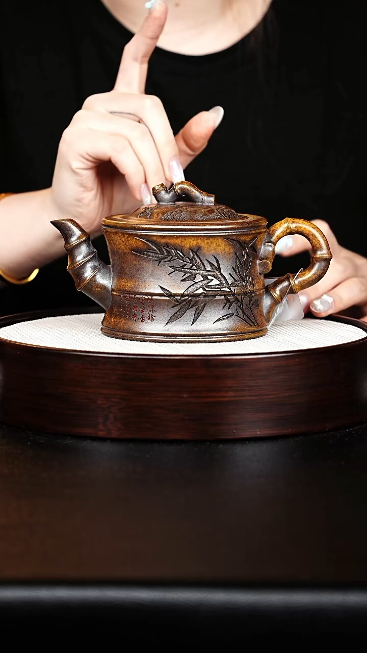 茶壶紫砂竹段壶