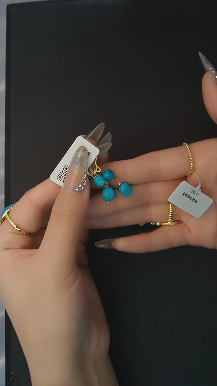 【闪购商品】绿松石耳环银S925镶嵌发货一件