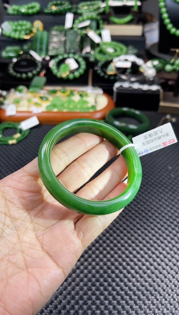 【闪购商品】和田玉（碧玉）手镯18K金镶嵌SZ03手镯