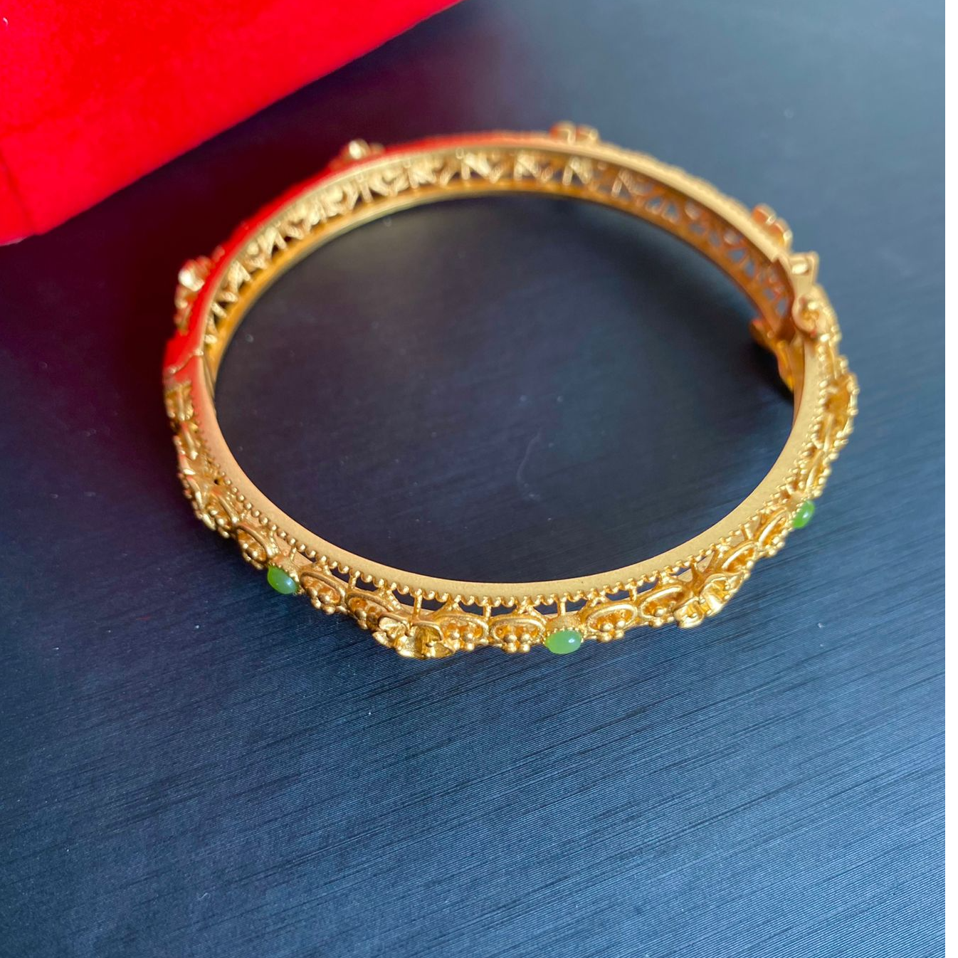 正品活口宫廷风格手镯天然珠宝和田玉-带证书带礼盒