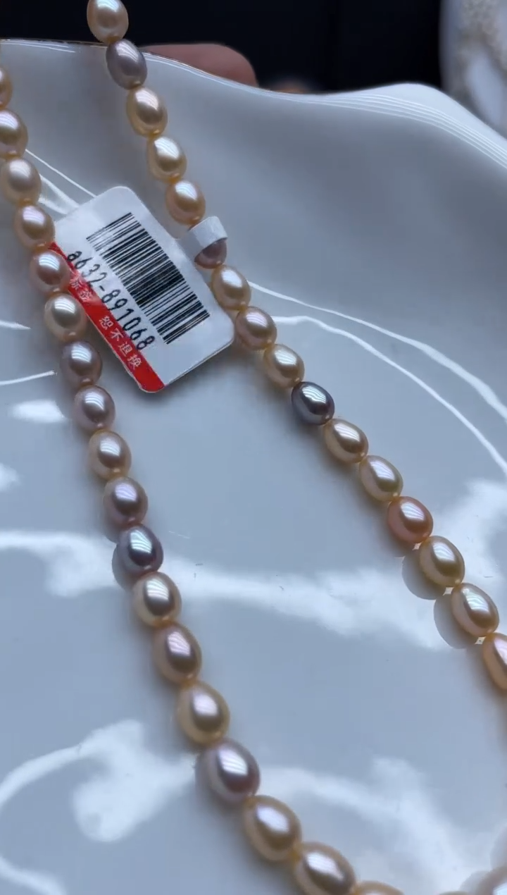 项链银S925镶嵌淡水珍珠项链