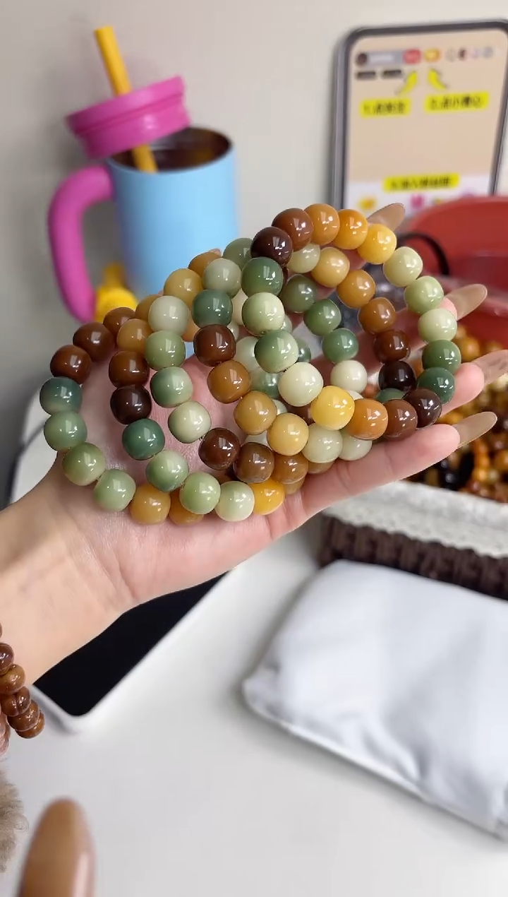 手串菩提根/象牙果k70玉化玻璃底桶珠11*12mm手串